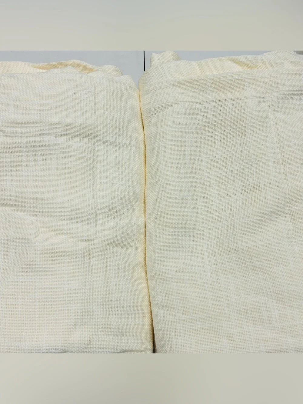 QUINCE Set Of 2 48x84 Cotton Sheer Curtains Ivory 9939